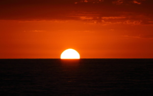タスマン海の夕陽